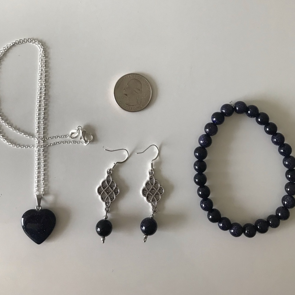 Healing, Courage & Power! Deep Blue Goldstone Set